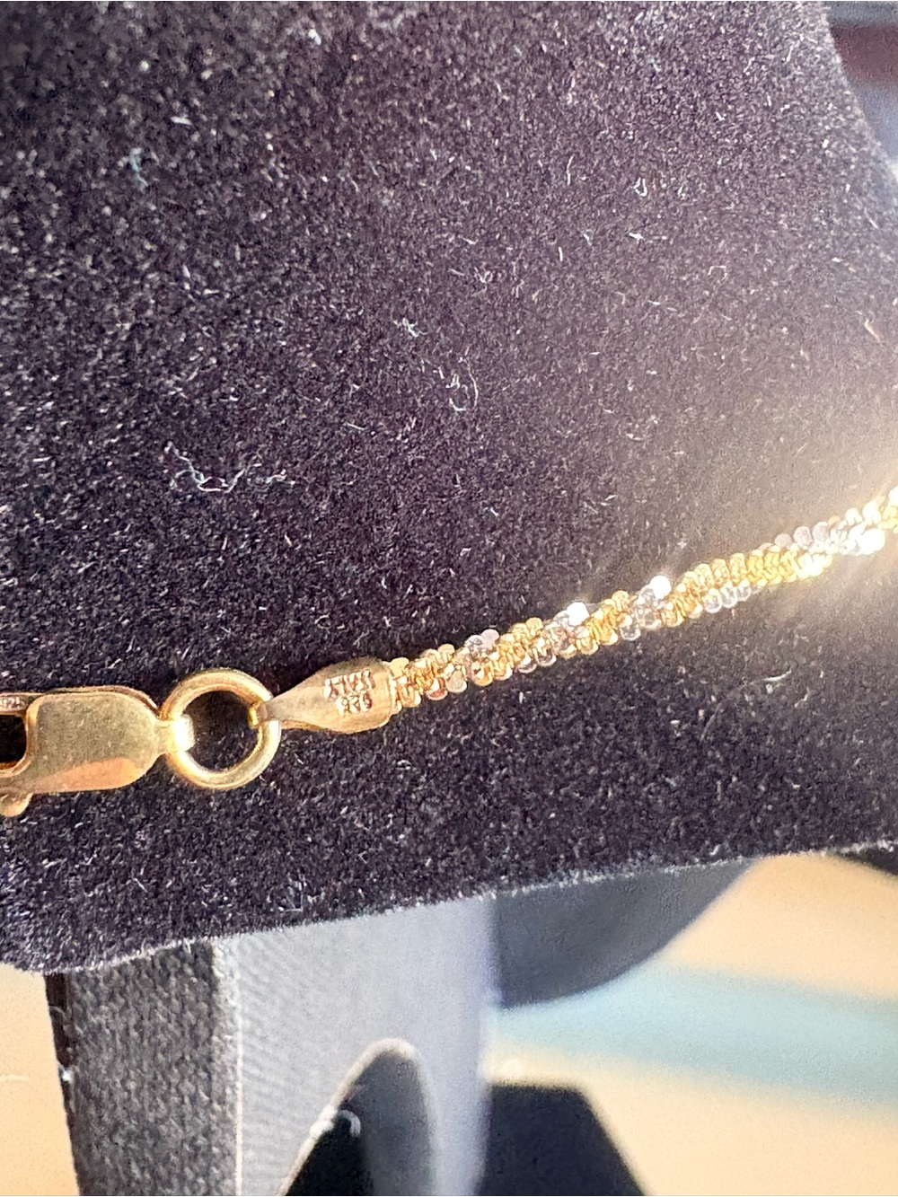 Two- Tone Twisted Rope Necklace - Italy .925 - Picture 5 of 5
